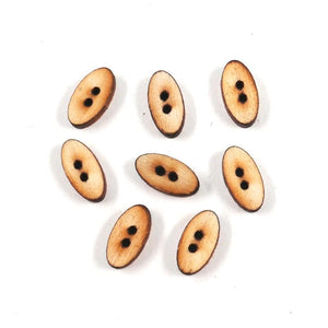 Holzknopfset - oval, 8 Stück - Bastelschachtel - Holzknopfset - oval, 8 Stück
