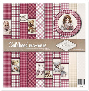Scrapbook Papierblock 12,2"x12,6" - Childhood memories, pink - Bastelschachtel - Scrapbook Papierblock 12,2"x12,6" - Childhood memories, pink
