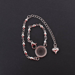 Metall Armband - rundes Medaillon - 12mm - Bastelschachtel - Metall Armband - rundes Medaillon - 12mm