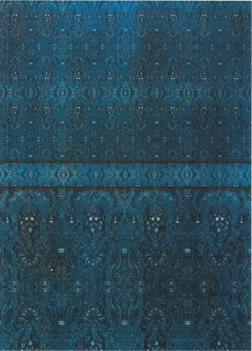 Reispapier A4 - Blue brocade - Bastelschachtel - Reispapier A4 - Blue brocade