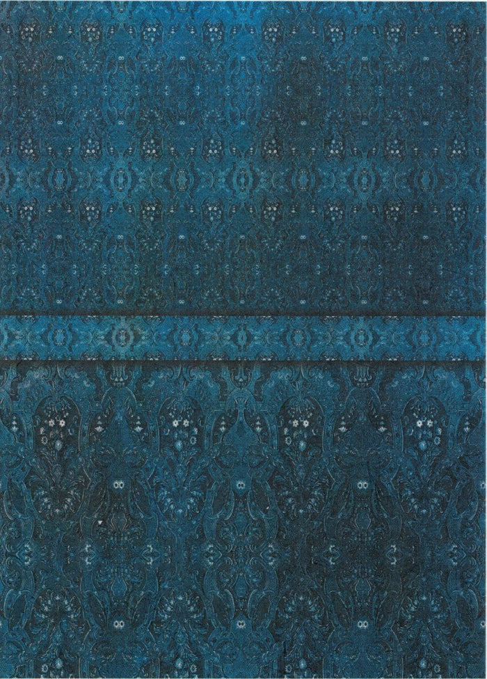 Reispapier A4 - Blue brocade