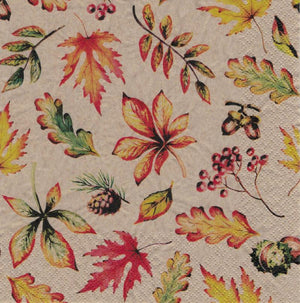 Serviette - Leaves allover - Bastelschachtel - Serviette - Leaves allover