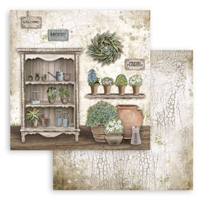 Scrapbook Papier 30,5x30,5cm - Garden House cupboard - Bastelschachtel - Scrapbook Papier 30,5x30,5cm - Garden House cupboard