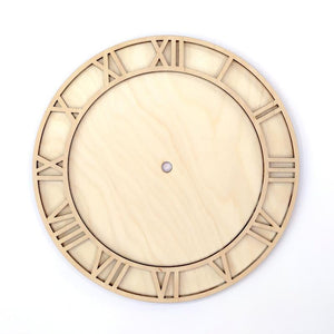 Holz Uhrblatt, rund 25cm mit Ziffern - Bastelschachtel - Holz Uhrblatt, rund 25cm mit Ziffern