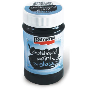 Pentart Tafelfarbe auf Glas 100ml - schwarz - Bastelschachtel - Pentart Tafelfarbe auf Glas 100ml - schwarz