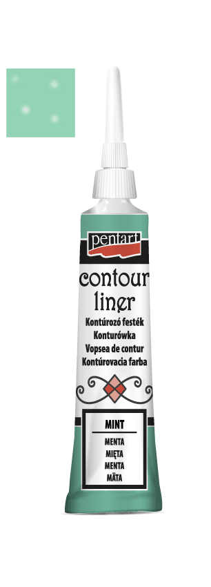 Pentart Konturenfarbe universell - minze glitter