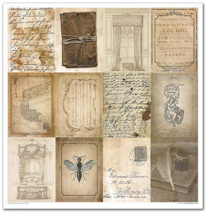 Scrapbook Papierblock 12,2"x12,6" - Secrets of the old diary - Bastelschachtel - Scrapbook Papierblock 12,2"x12,6" - Secrets of the old diary