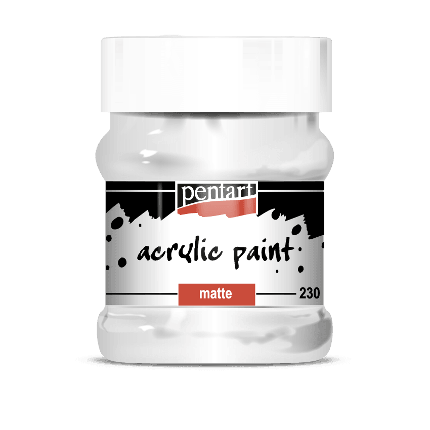 Pentart Acrylfarbe matt 230ml - weiß - Bastelschachtel - Pentart Acrylfarbe matt weiß 230ml - pentart farbe acrylic paint