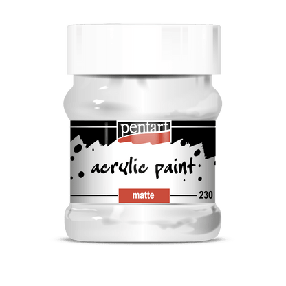 Pentart Acrylfarbe matt 230ml - weiß - Bastelschachtel - Pentart Acrylfarbe matt weiß 230ml - pentart farbe acrylic paint