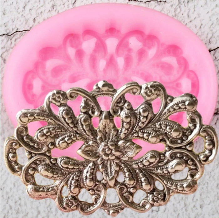 Silikonform - Flower broche