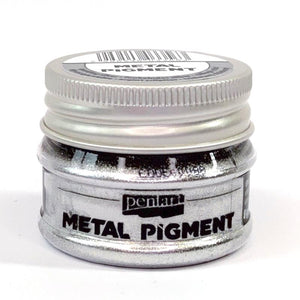 Pentart Metall Pigment 8g - funkelndes silber - Bastelschachtel - Pentart Metall Pigment 8g - funkelndes silber