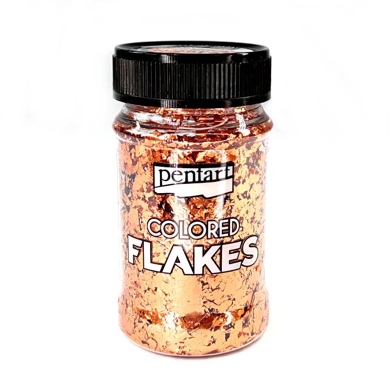 Pentart Colored Flakes rosegold 1g - Bastelschachtel - Pentart Colored Flakes rosegold 1g