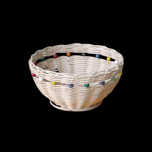 Bastelset aus Peddigrohr - Korb mit Holzperlen - Bastelschachtel