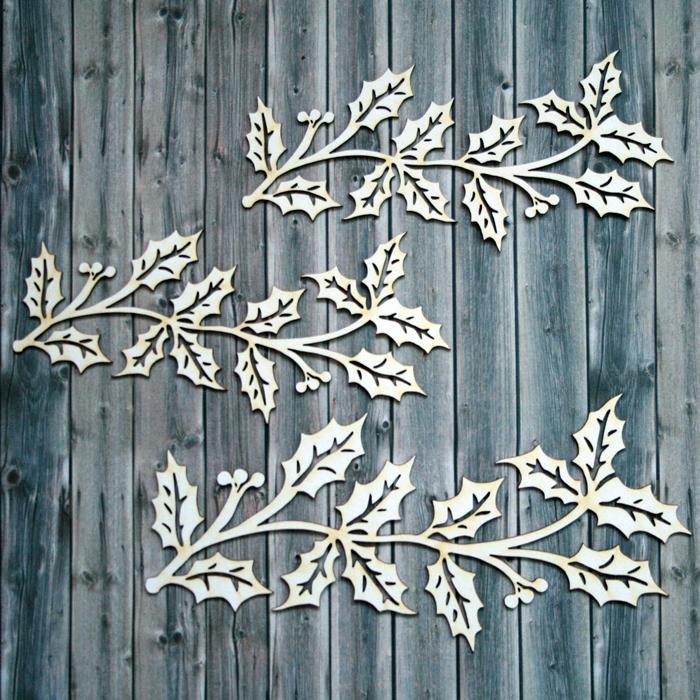 Chipboard - Christmas holly - Bastelschachtel
