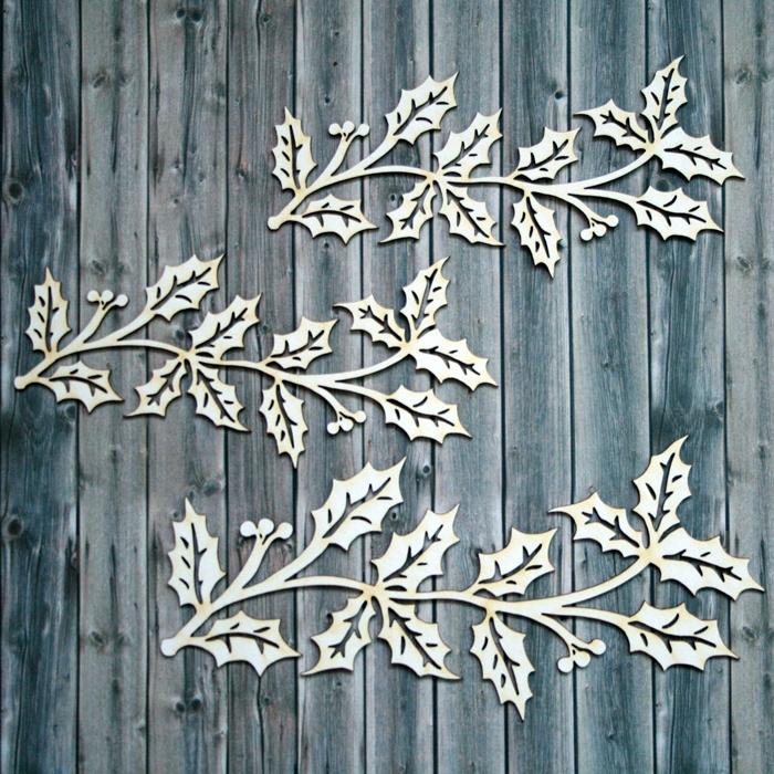 Chipboard - Christmas holly