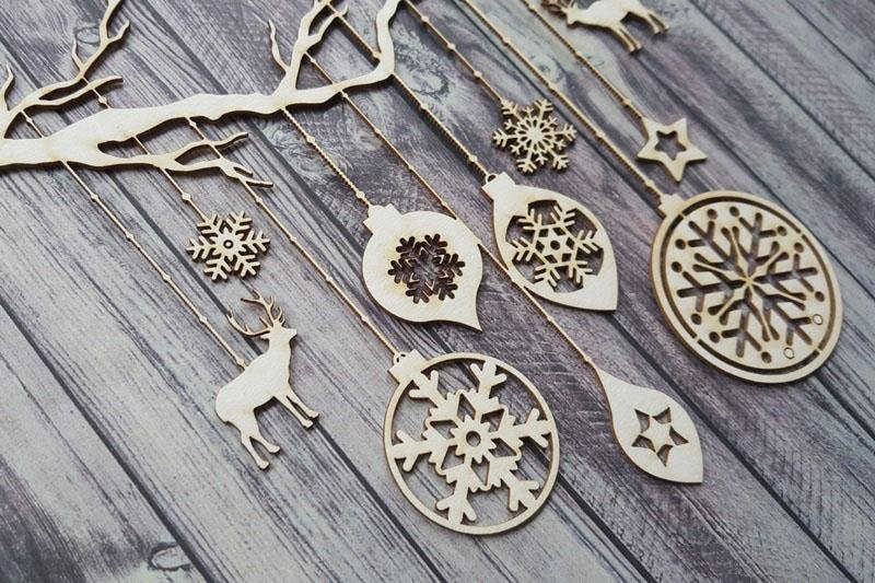 Chipboard - Christmas ornaments - Bastelschachtel - Chipboard - Christmas ornaments