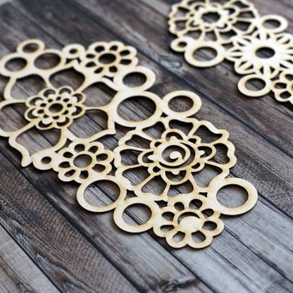Chipboard - Flower silhouettes - Bastelschachtel - Chipboard - Flower silhouettes