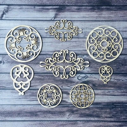 Chipboard - Gothic ornaments - Bastelschachtel - Chipboard - Gothic ornaments