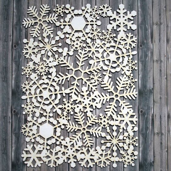 Chipboard - Snowflakes background