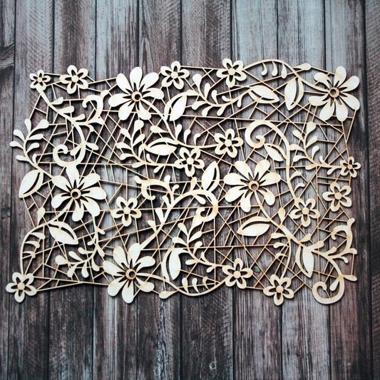 Chipboard - Spring flower background - Bastelschachtel - Chipboard - Spring flower background