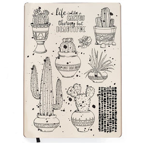 Silikonstempel - 15x20cm - Life is like a cactus - Bastelschachtel - Silikonstempel - 15x20cm - Life is like a cactus