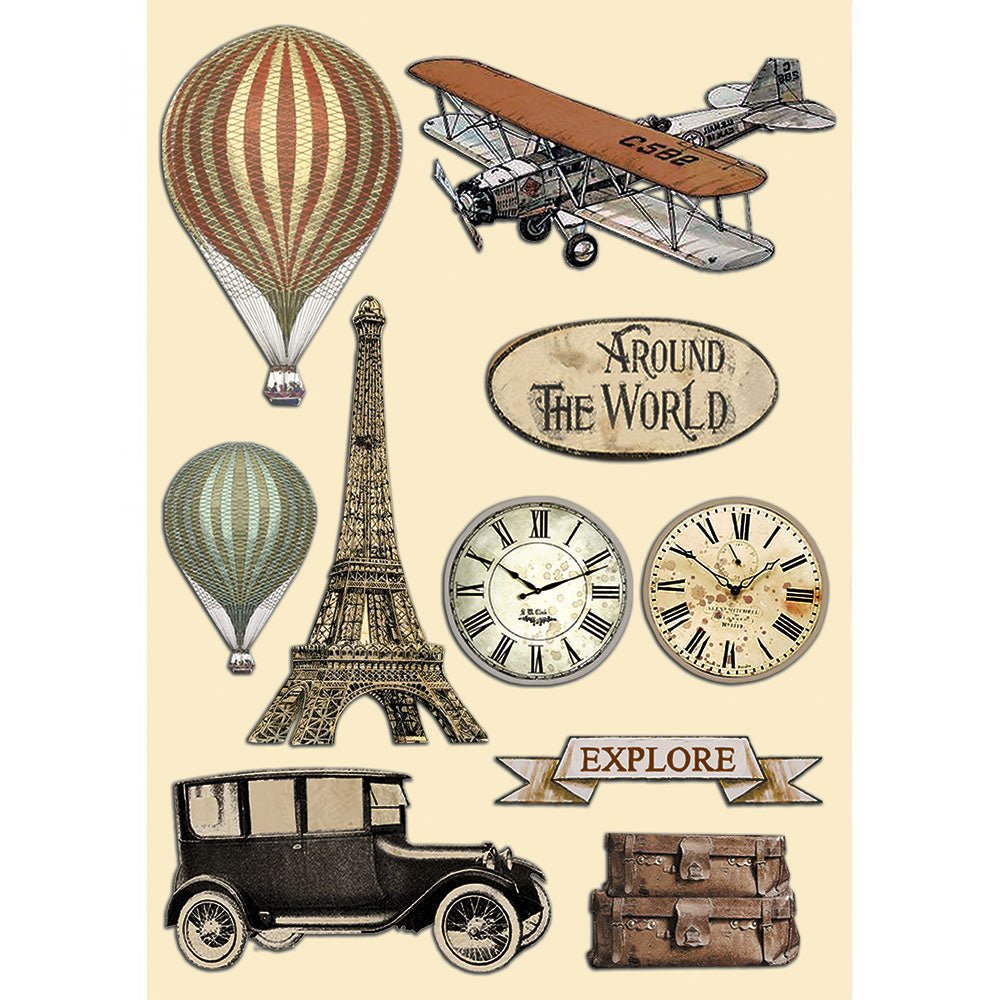 Bunte Holzfiguren Set A5 - Around the world - Bastelschachtel - Bunte Holzfiguren Set A5 - Around the world