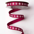 Dekoband Schneeflocke 12mm, bordeaux - Bastelschachtel