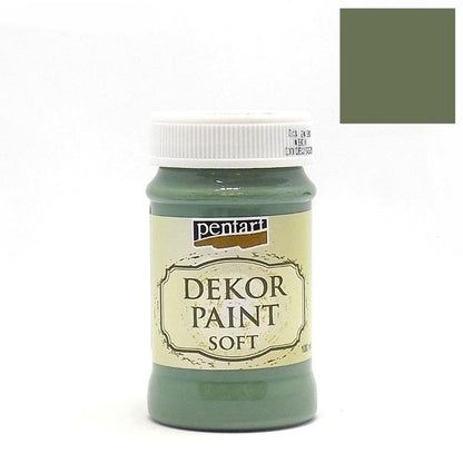 Dekor Paint Soft matt 100ml - khaki grün - Bastelschachtel - Dekor Paint Soft matt 100ml - khaki grün