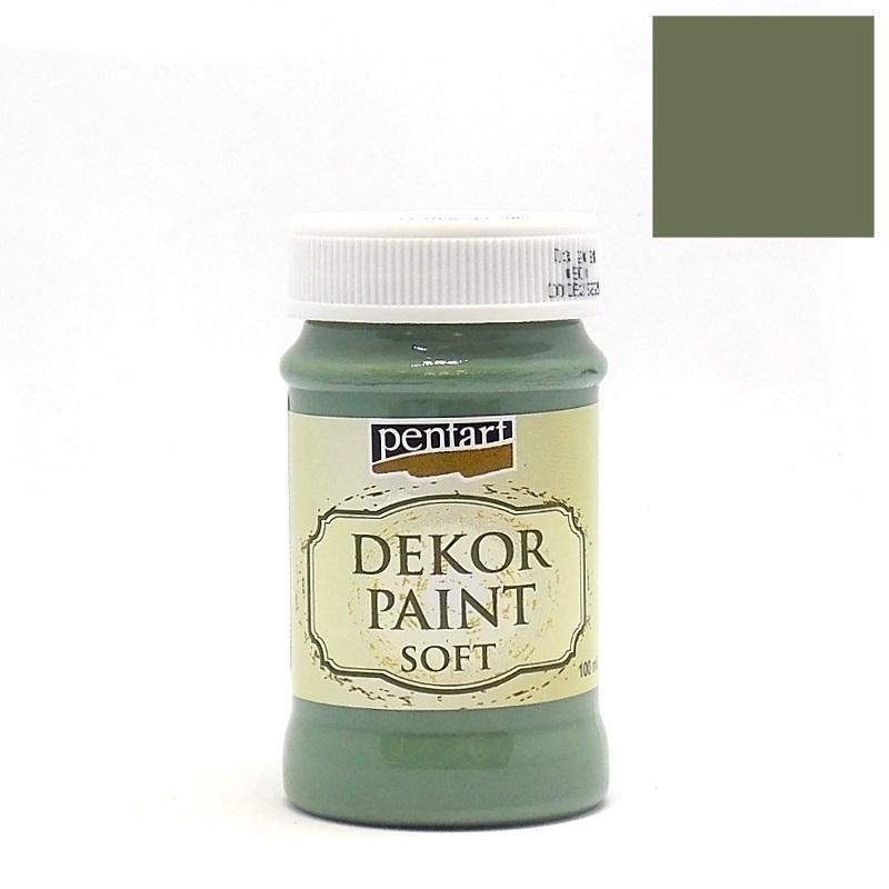 Dekor Paint Soft matt 100ml - khaki grün - Bastelschachtel - Dekor Paint Soft matt 100ml - khaki grün