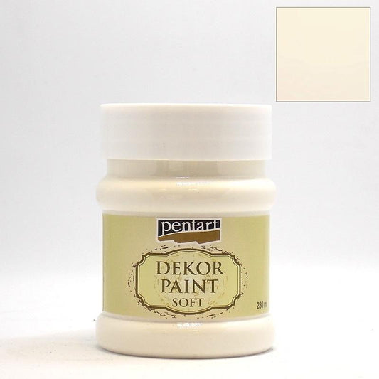 Pentart Dekor Paint Soft matt 230ml - creme weiß - Bastelschachtel - Pentart Dekor Paint Soft matt 230ml - creme weiß