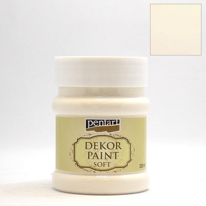Pentart Dekor Paint Soft matt 230ml - creme weiß - Bastelschachtel - Pentart Dekor Paint Soft matt 230ml - creme weiß