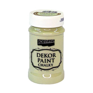Pentart Dekor Paint Chalky matt 100ml - flechtgrün - Bastelschachtel - Pentart Dekor Paint Chalky matt 100ml - flechtgrün