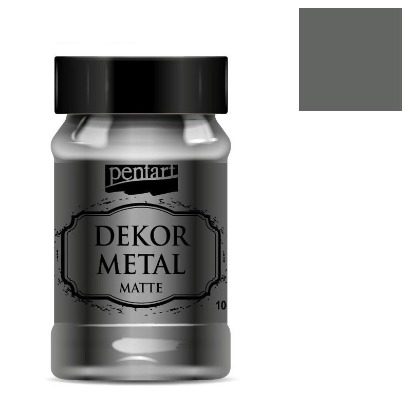Dekorfarbe Dekor Metal 100ml - anthrazit - Bastelschachtel - Dekorfarbe Dekor Metal 100ml - anthrazit