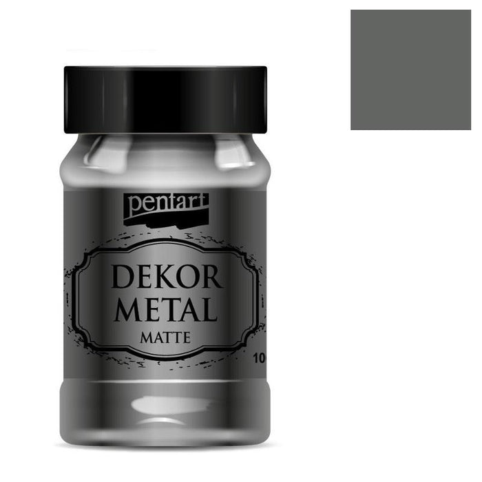 Pentart Dekorfarbe Dekor Metall 100ml - anthrazit