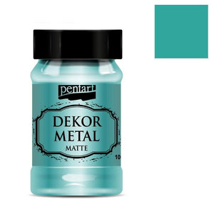 Dekorfarbe Dekor Metal 100ml - türkis - Bastelschachtel - Dekorfarbe Dekor Metal 100ml - türkis