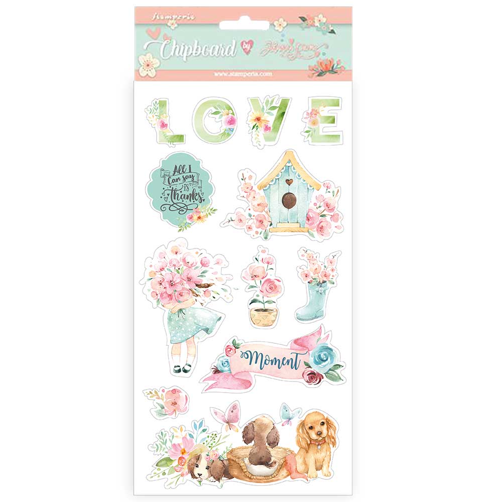 Die Cuts Chipboard 15x30cm - Circle of love - Bastelschachtel - Die Cuts Chipboard 15x30cm - Circle of love