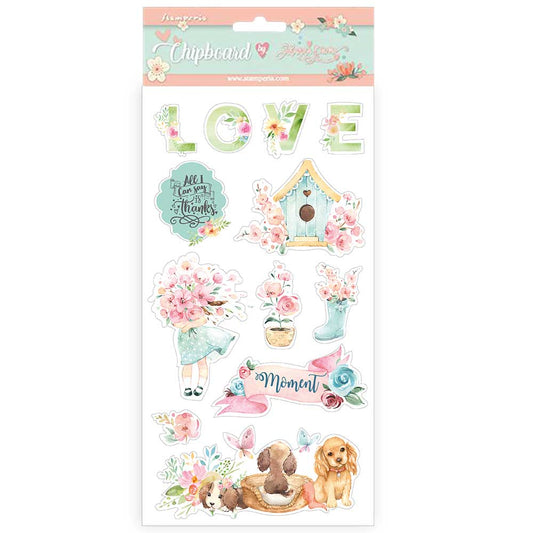 Die Cuts Chipboard 15x30cm - Circle of love - Bastelschachtel - Die Cuts Chipboard 15x30cm - Circle of love