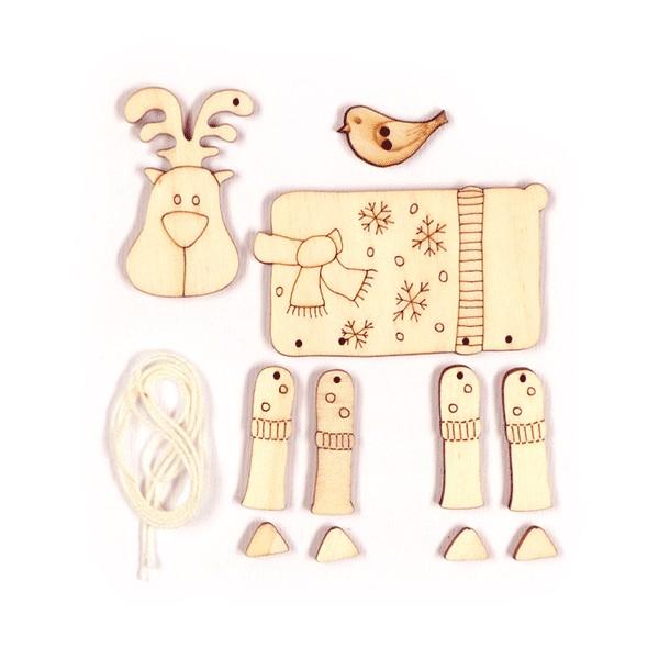 DIY Christbaumschmuck 2-er Set - Schneemann und Elch - Bastelschachtel