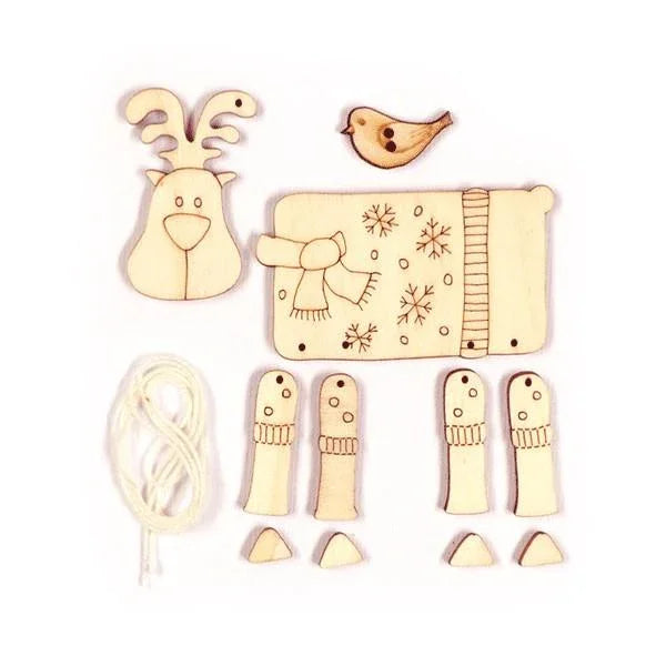 DIY Christbaumschmuck 2-er Set - Schneemann und Elch - Bastelschachtel