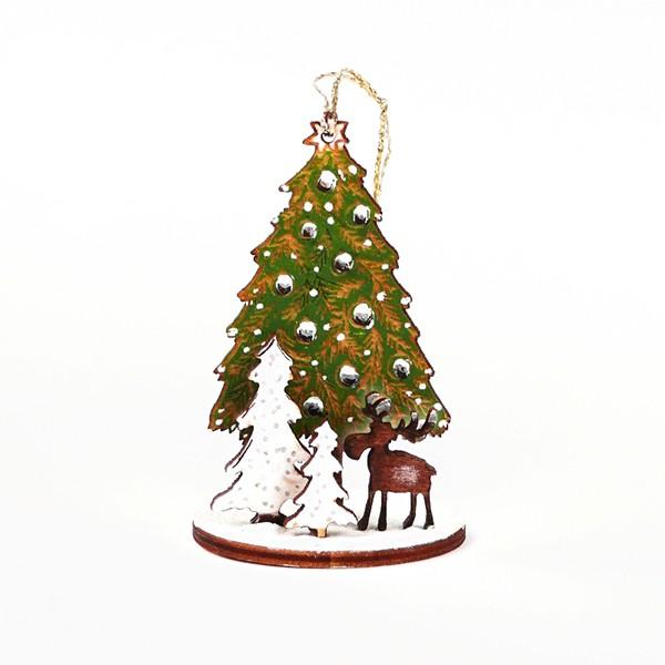 DIY Christbaumschmuck - Elch mit Tanne - Bastelschachtel