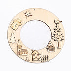 DIY Holzfiguren Kranz - Dorf mit Engel - Bastelschachtel