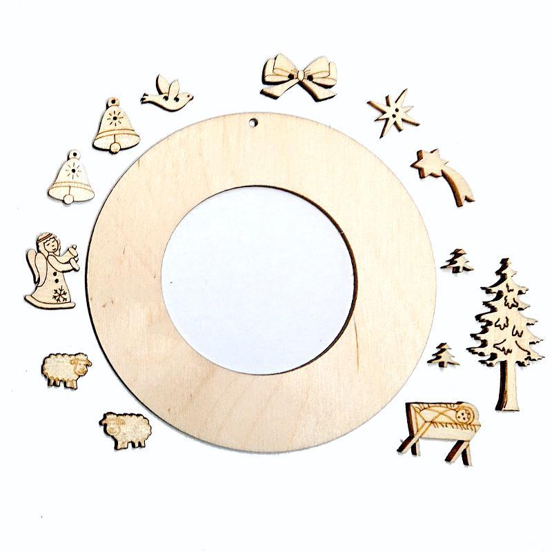 DIY Holzfiguren Kranz - Engel mit Christkind - Bastelschachtel