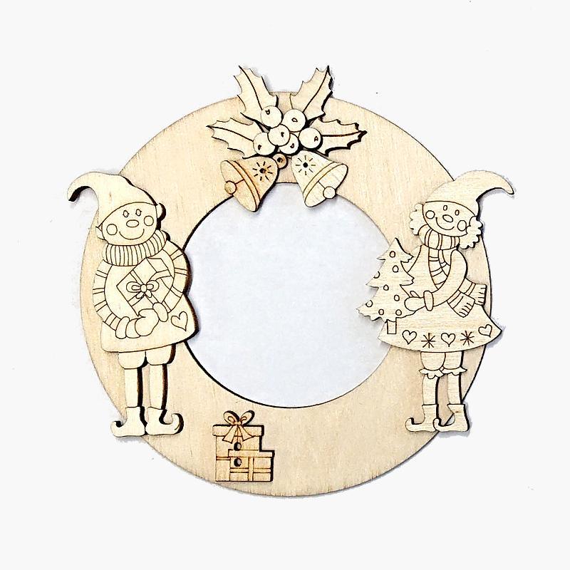 DIY Holzfiguren Kranz - Wichtel - Bastelschachtel