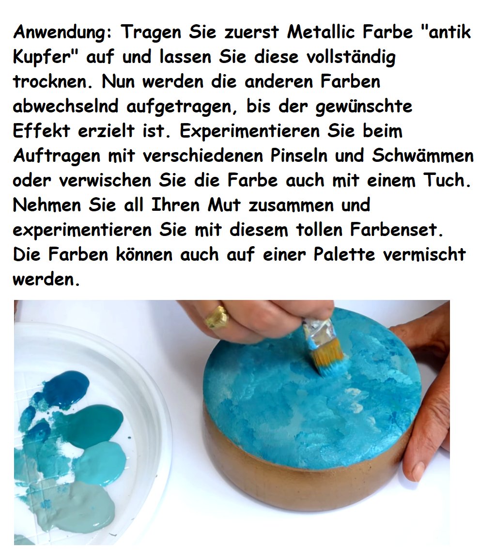 Pentart Farbset für Patinaeffekt - Bastelschachtel - Pentart Farbset für Patinaeffekt