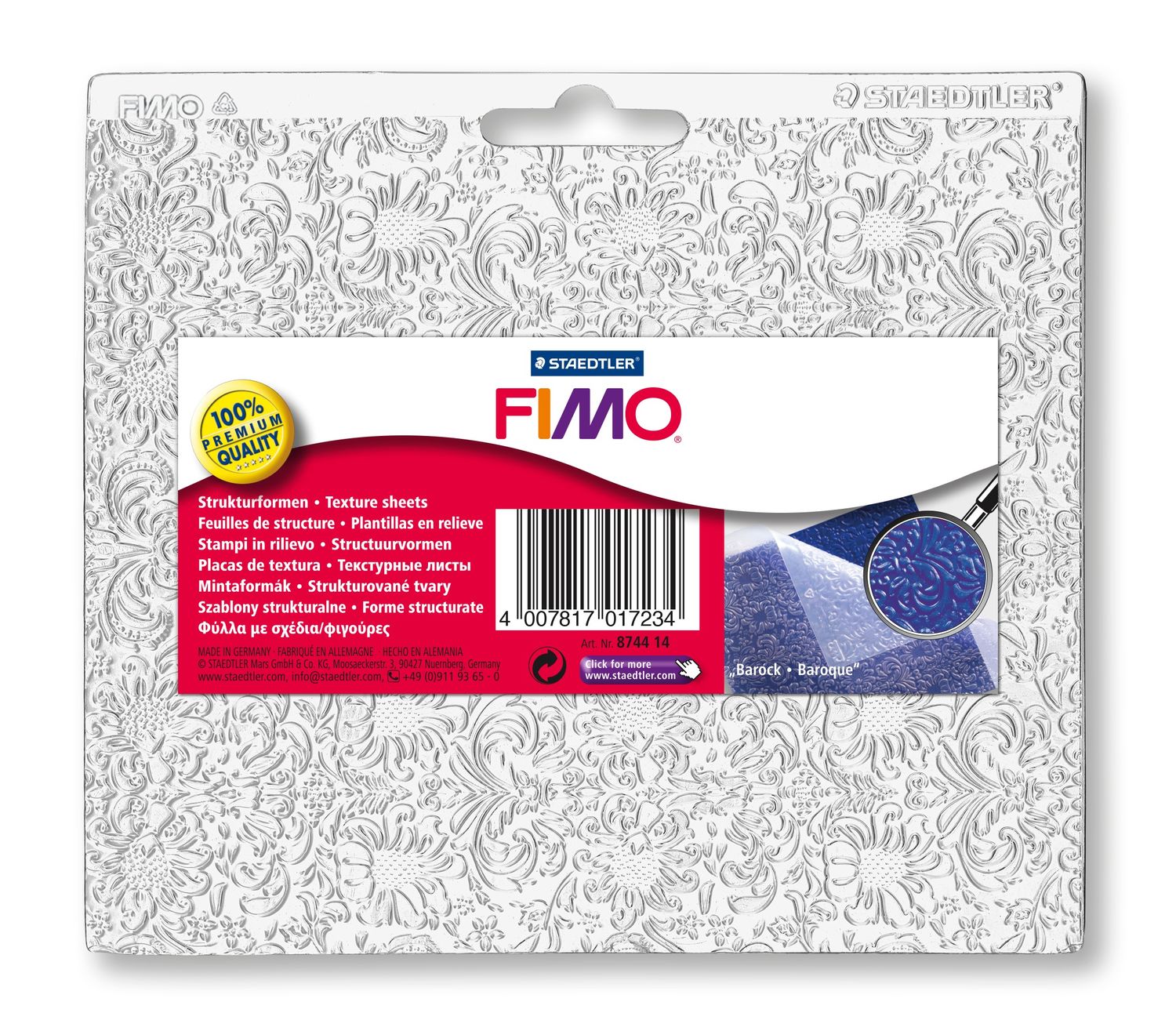 Fimo Strukturform - Barock - Bastelschachtel