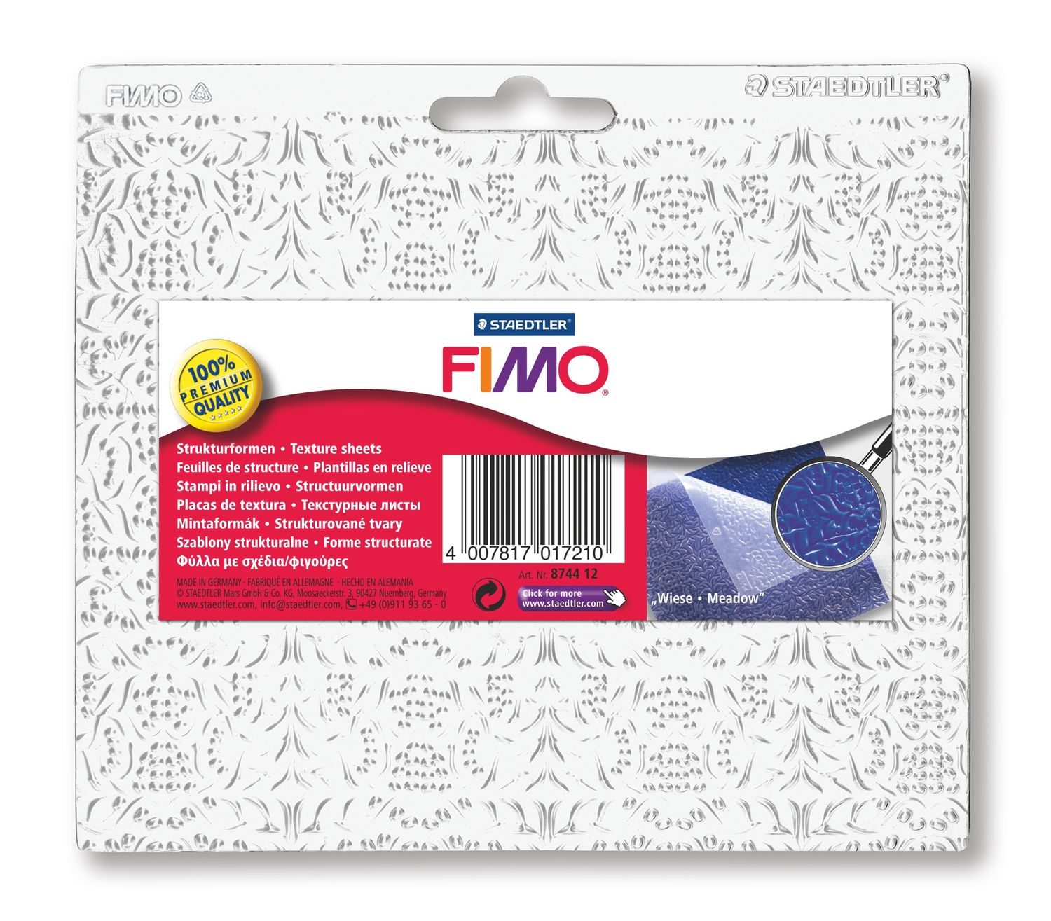 Fimo Strukturform - Wiese - Bastelschachtel