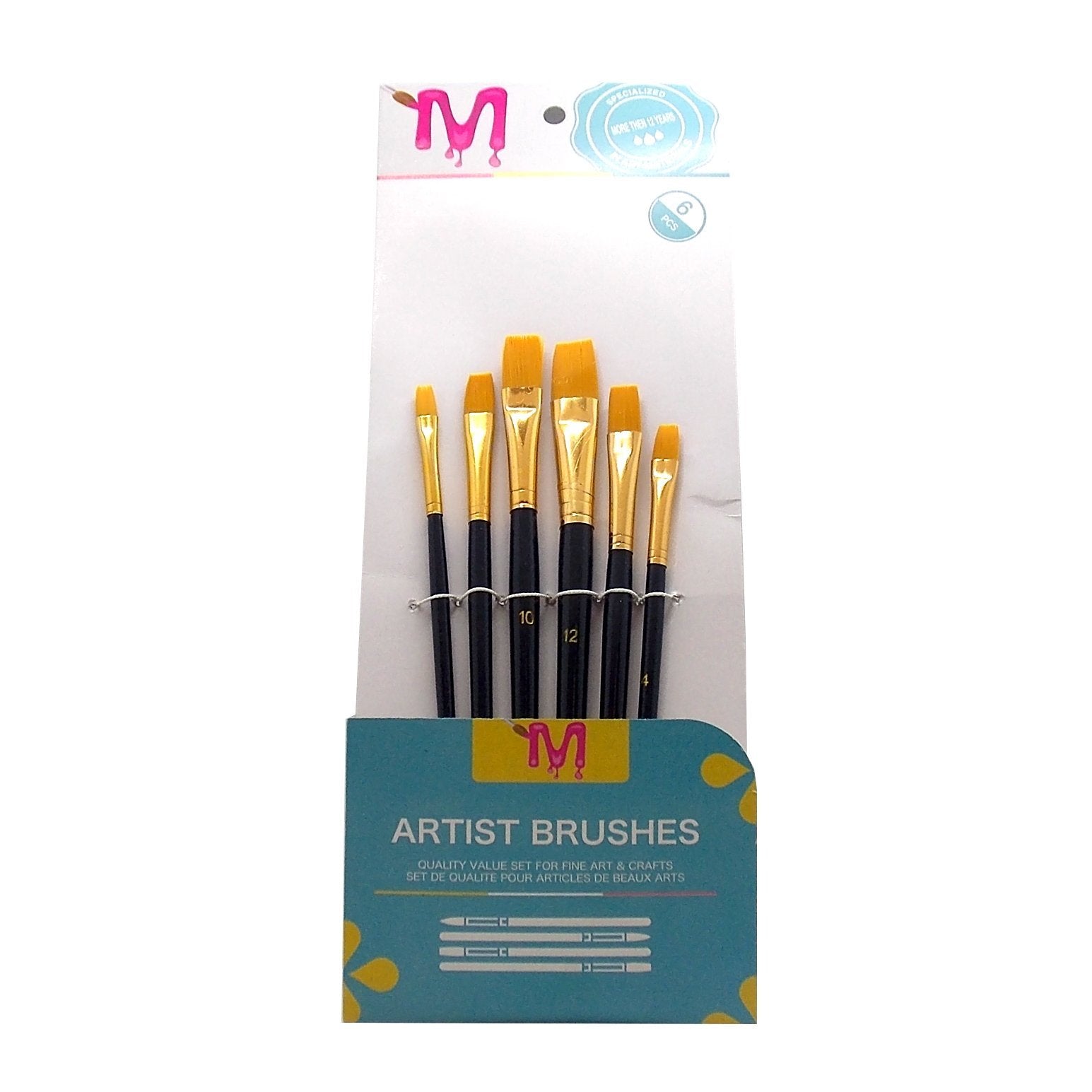 Flache Pinsel Set 6teilig - Bastelschachtel