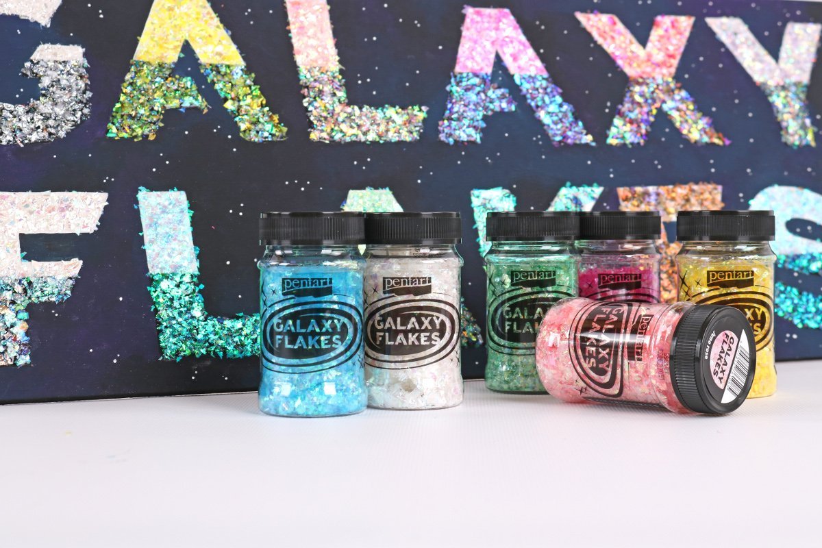 Galaxy Flakes 15g - Earth green - Bastelschachtel - Galaxy Flakes 15g - Earth green