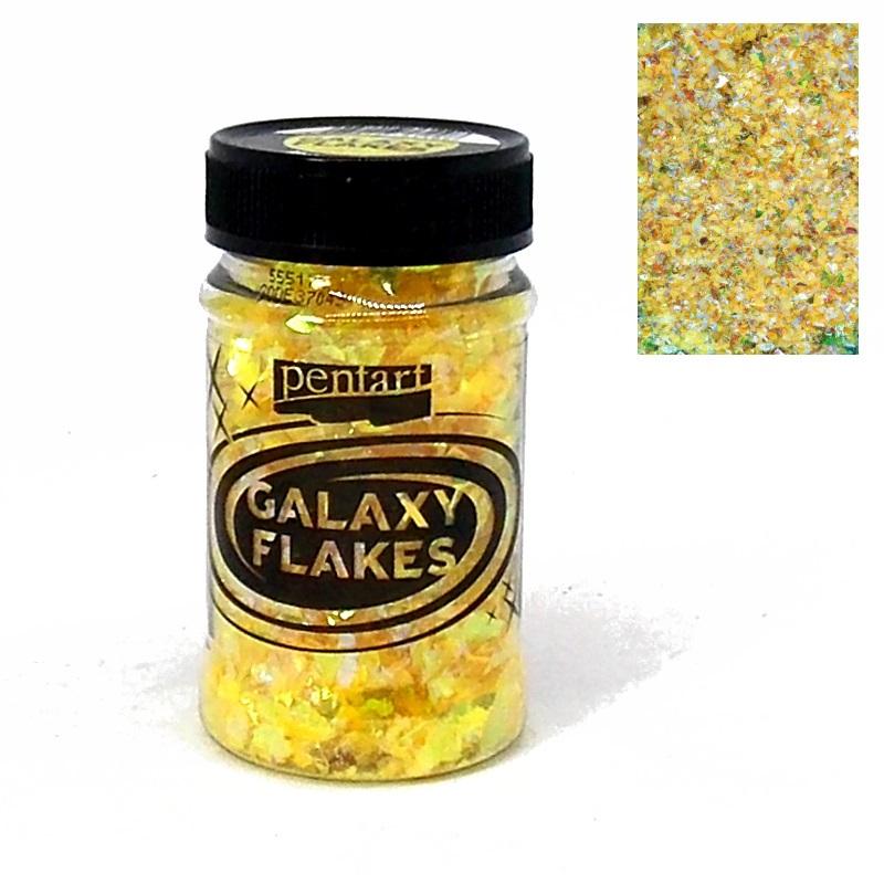 Galaxy Flakes 15g - Pluto yellow - Bastelschachtel - Galaxy Flakes 15g - Pluto yellow