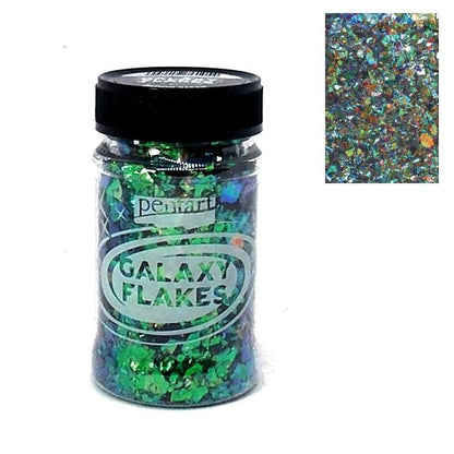 Galaxy Flakes 15g - Saturn green - Bastelschachtel - Galaxy Flakes 15g - Saturn green